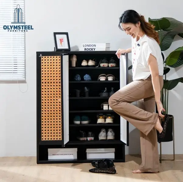 Rak Sepatu Besi Olymsteel SR 006 3P Rattan 02